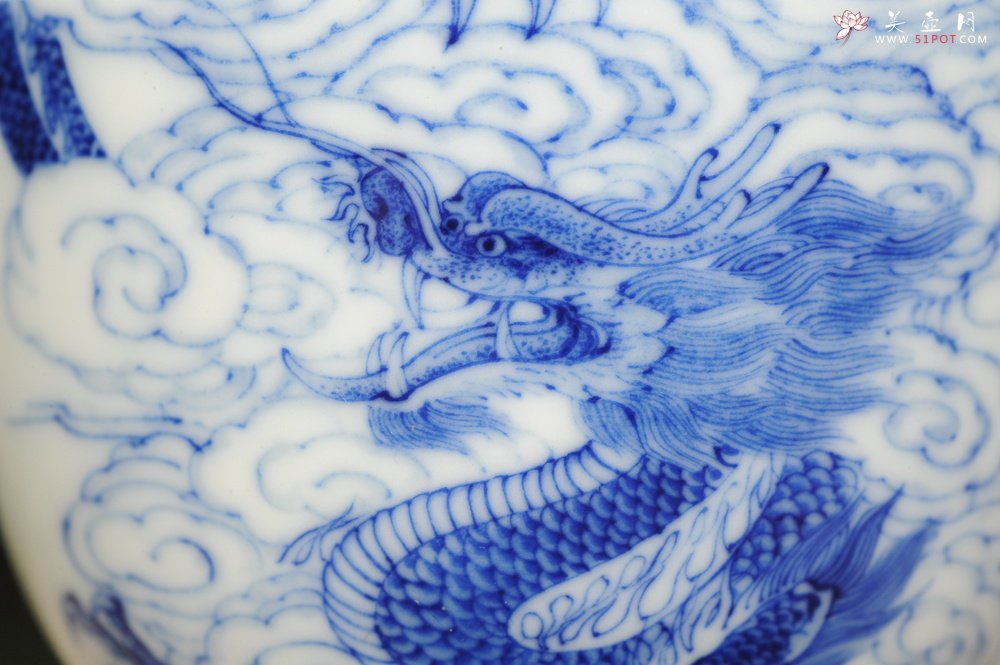 紫砂壶图片：生肖龙 景德镇全手工手绘青花主人杯  - 全手工紫砂壶网