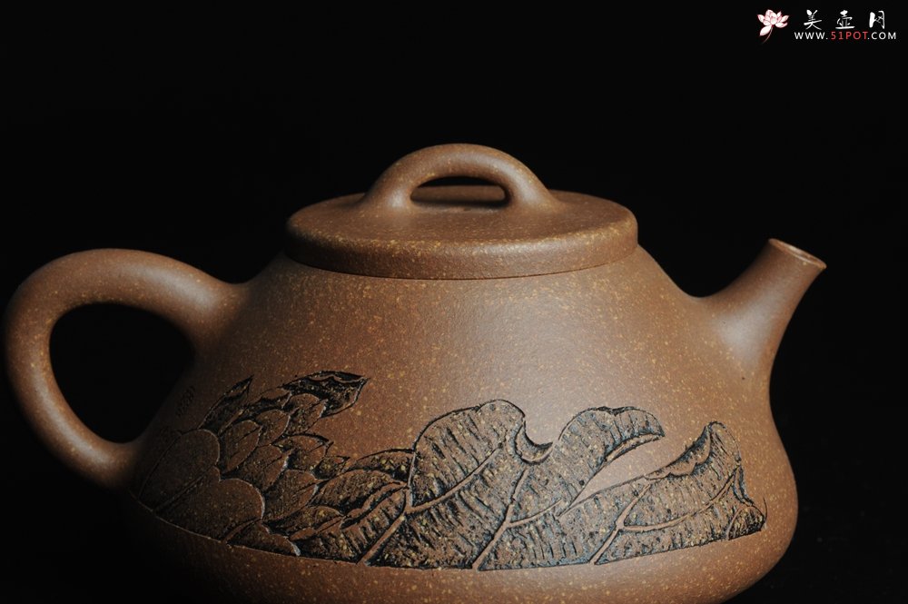 紫砂壶图片：全手工心舟石瓢 毛国强徒弟陆轶舟文气装饰 - 全手工紫砂壶网