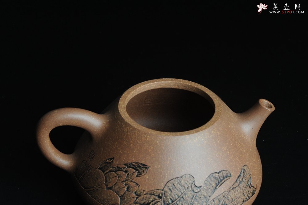 紫砂壶图片：全手工心舟石瓢 毛国强徒弟陆轶舟文气装饰 - 全手工紫砂壶网