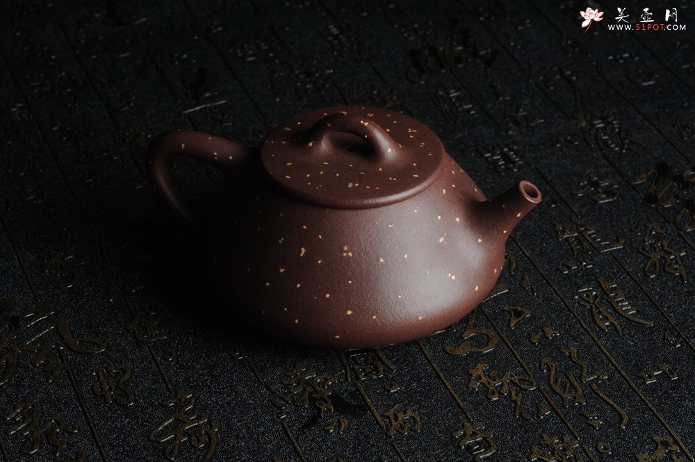 紫砂壶图片：实力派工艺师全手工铺砂平盖小石瓢 泥料优秀 实物更漂亮 - 全手工紫砂壶网