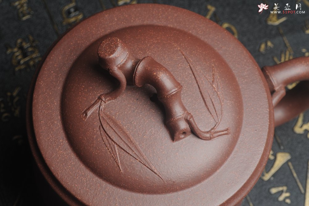 紫砂壶图片：美杯特惠 优质紫泥精工竹节盖杯 - 全手工紫砂壶网