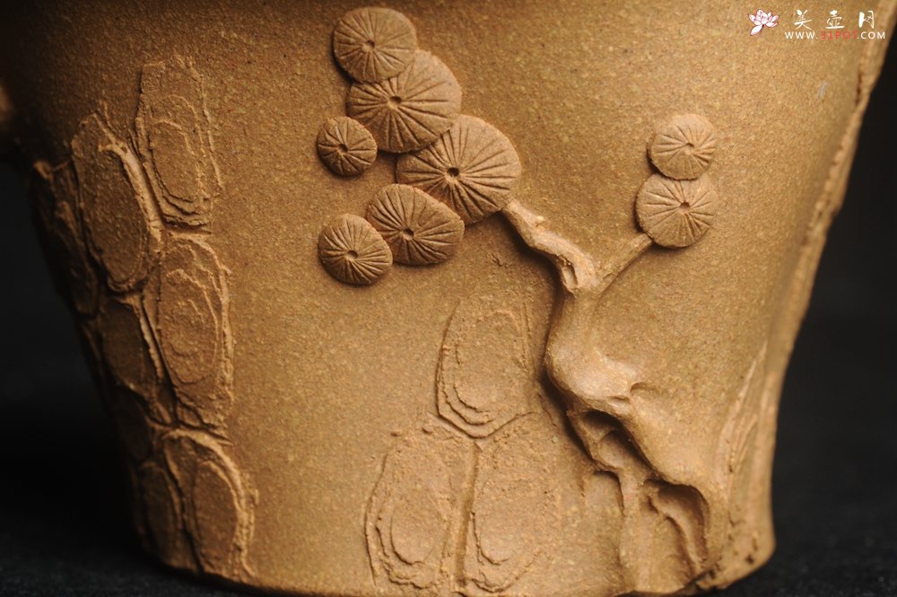 紫砂壶图片：美杯特惠 精致全手工松桩杯 - 全手工紫砂壶网