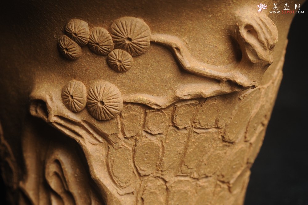 紫砂壶图片：美杯特惠 精致全手工松桩杯 - 全手工紫砂壶网