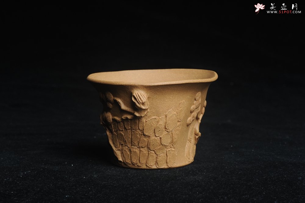 紫砂壶图片：美杯特惠 精致全手工松桩杯 - 全手工紫砂壶网