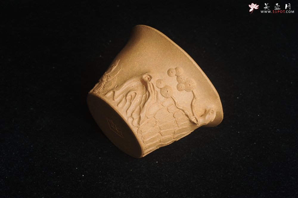 紫砂壶图片：美杯特惠 精致全手工松桩杯 - 全手工紫砂壶网