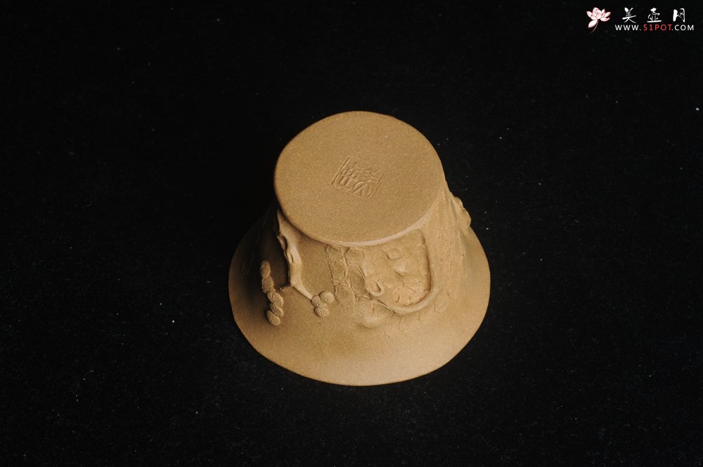 紫砂壶图片：美杯特惠 精致全手工松桩杯 肌理自然丰富 茶人醉爱 - 全手工紫砂壶网