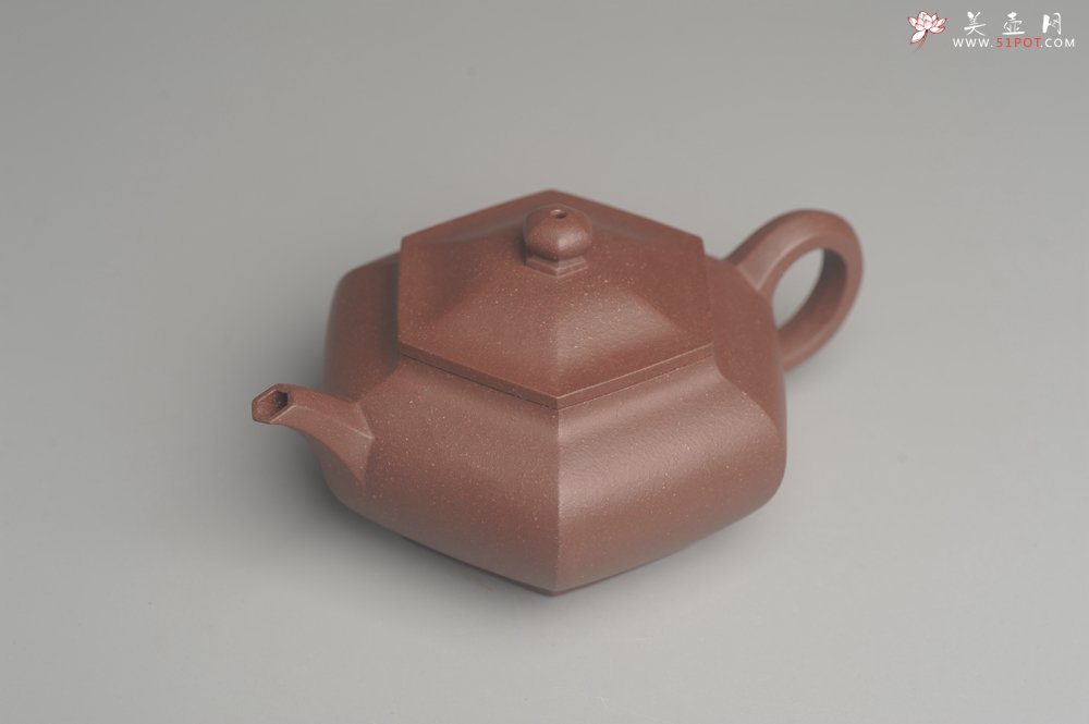 紫砂壶图片：美壶年底特惠 朱老师全手工摹古时大彬弟子许龙文六方壶 - 全手工紫砂壶网