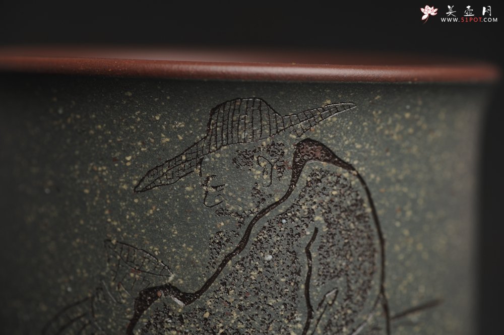 紫砂壶图片：美杯国庆特惠 精品好泥好工好刻雅致特厚实人物主人杯 茶人醉爱 - 全手工紫砂壶网