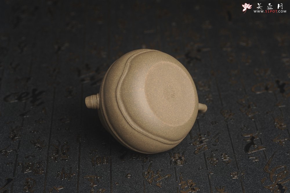 紫砂壶图片：美壶特惠 精致青段薄胎 质量仅101g 大肚竹壶 - 全手工紫砂壶网