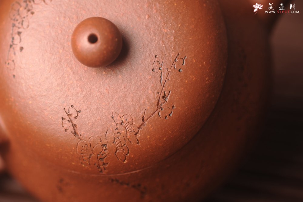 紫砂壶图片：潜力股周小培原创全手工缘德壶 通转梅花 特文气 - 全手工紫砂壶网