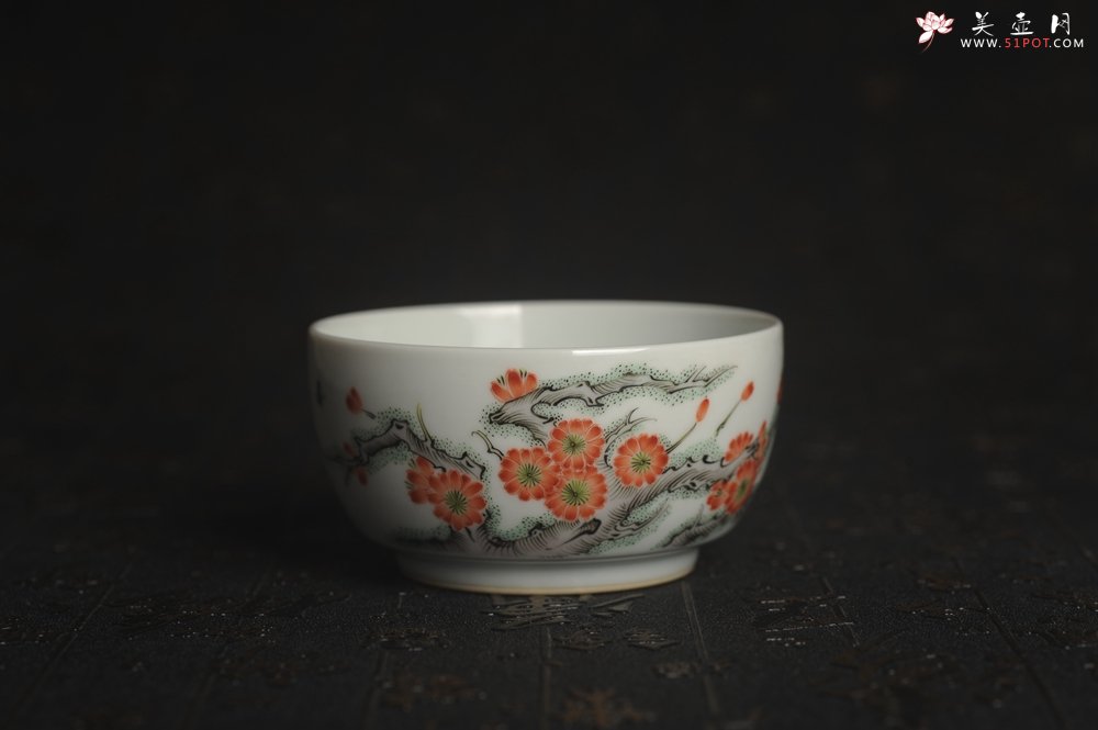 紫砂壶图片：玄辰器 精品古彩 清风自远 主人杯压手杯 景德镇茶杯 茶人醉爱 - 全手工紫砂壶网