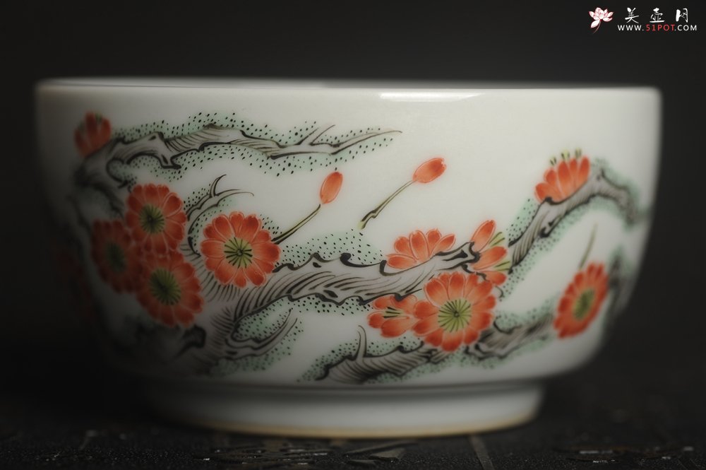 紫砂壶图片：玄辰器 精品古彩 清风自远 主人杯压手杯 景德镇茶杯 茶人醉爱 - 全手工紫砂壶网