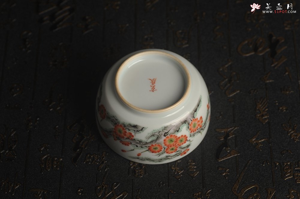 紫砂壶图片：玄辰器 精品古彩 清风自远 主人杯压手杯 景德镇茶杯 茶人醉爱 - 全手工紫砂壶网