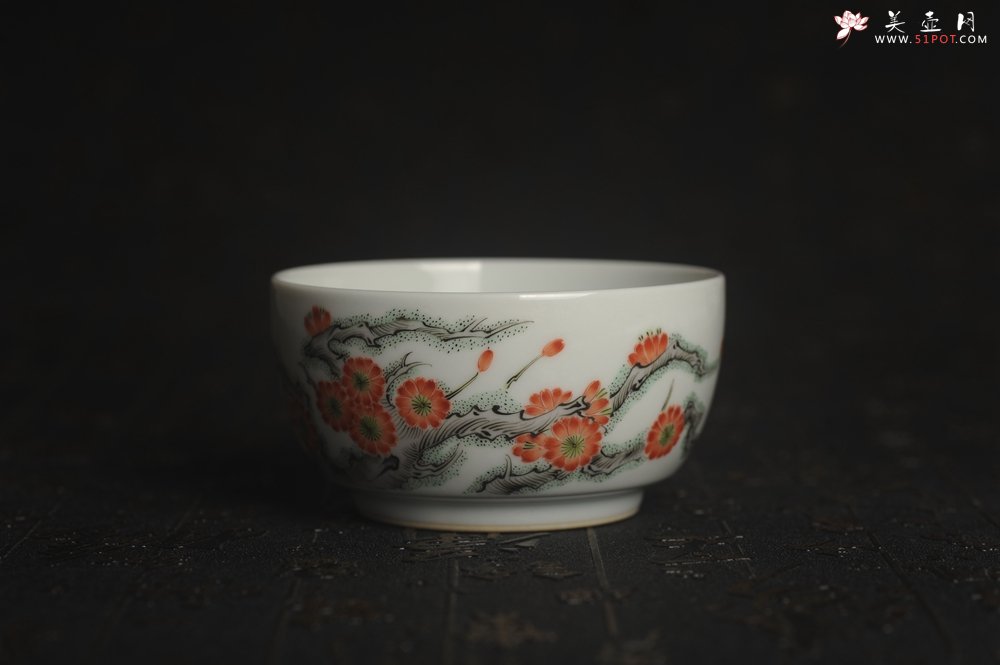 紫砂壶图片：玄辰器 精品古彩 清风自远 主人杯压手杯 景德镇茶杯 茶人醉爱 - 全手工紫砂壶网