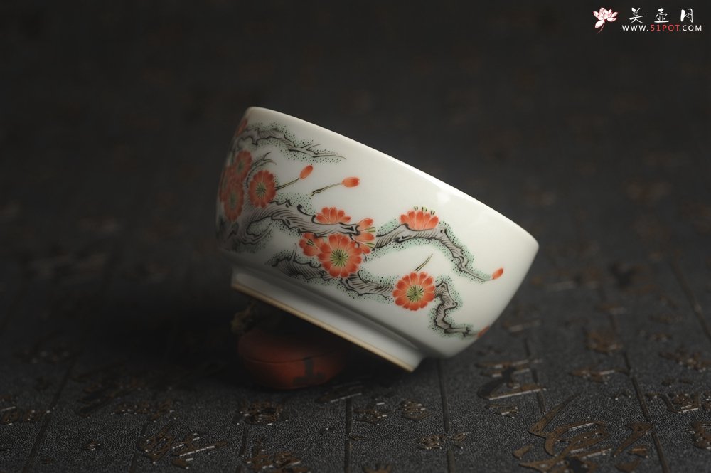 紫砂壶图片：玄辰器 精品古彩 清风自远 主人杯压手杯 景德镇茶杯 茶人醉爱 - 全手工紫砂壶网