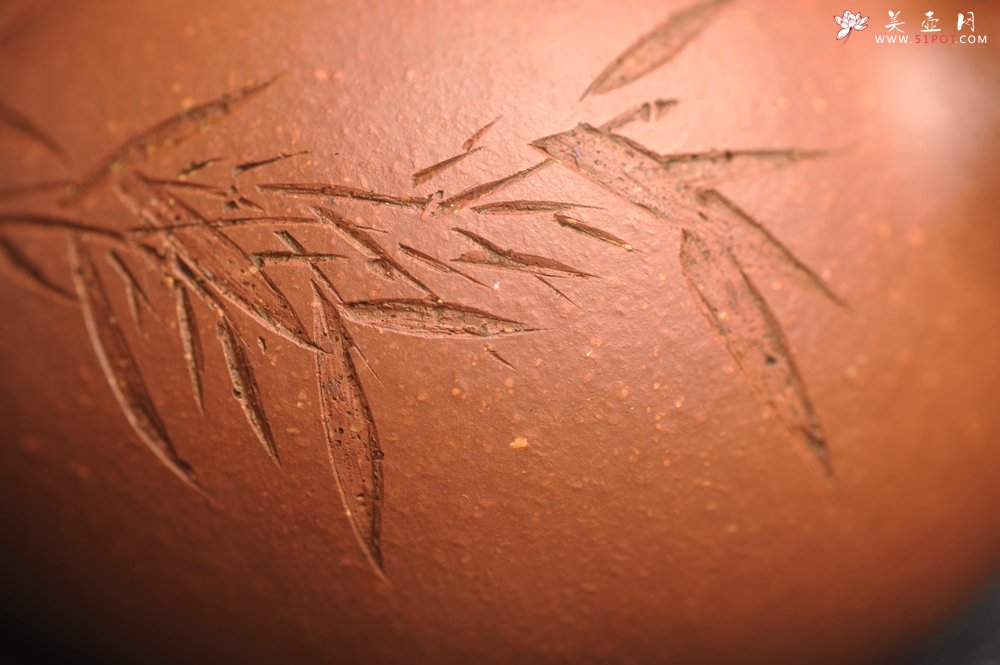 紫砂壶图片：油润降坡泥全手工小品西施壶 竹留清风 装饰居不可无竹 特文气 - 全手工紫砂壶网