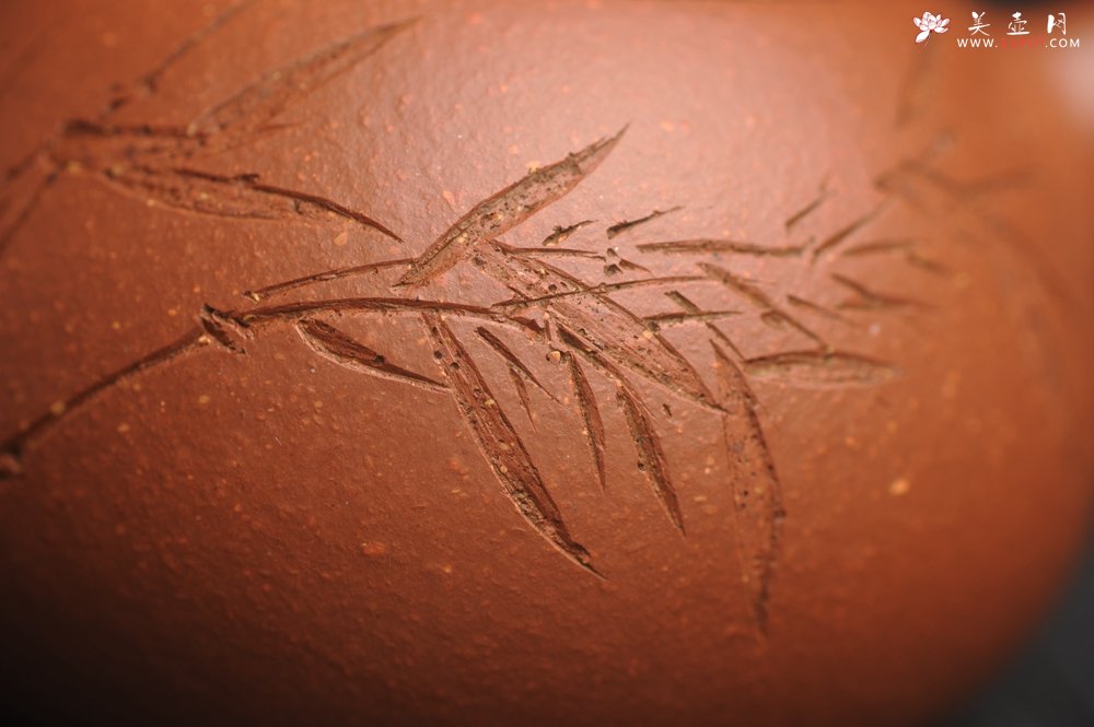 紫砂壶图片：油润降坡泥全手工小品西施壶 竹留清风 装饰居不可无竹 特文气 - 全手工紫砂壶网