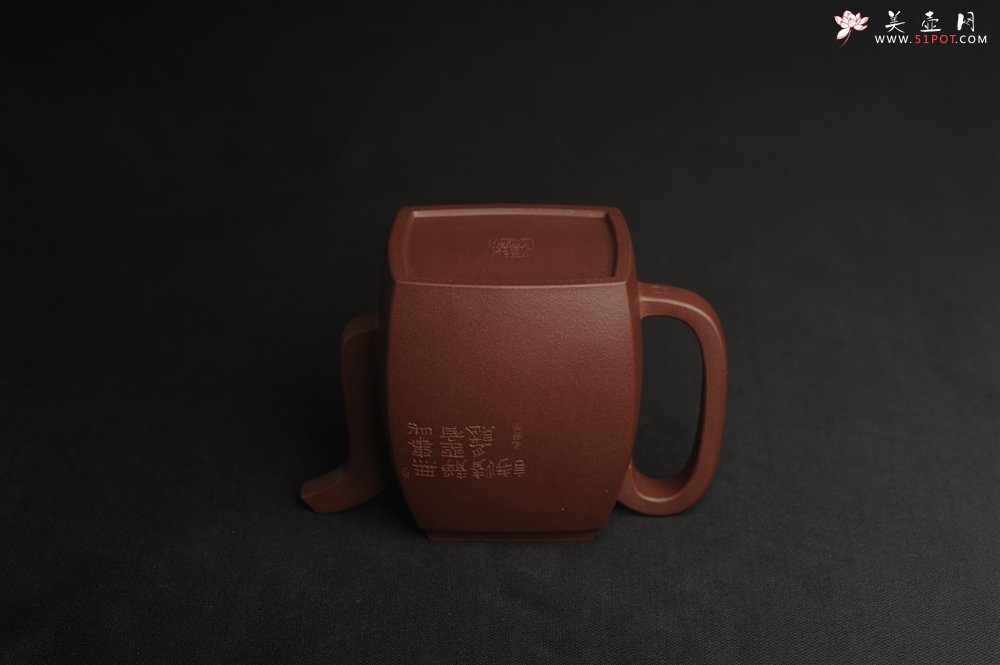 紫砂壶图片：全手工精致汉方壶 无事此静坐 有情且赋诗 禅意浓浓 - 全手工紫砂壶网