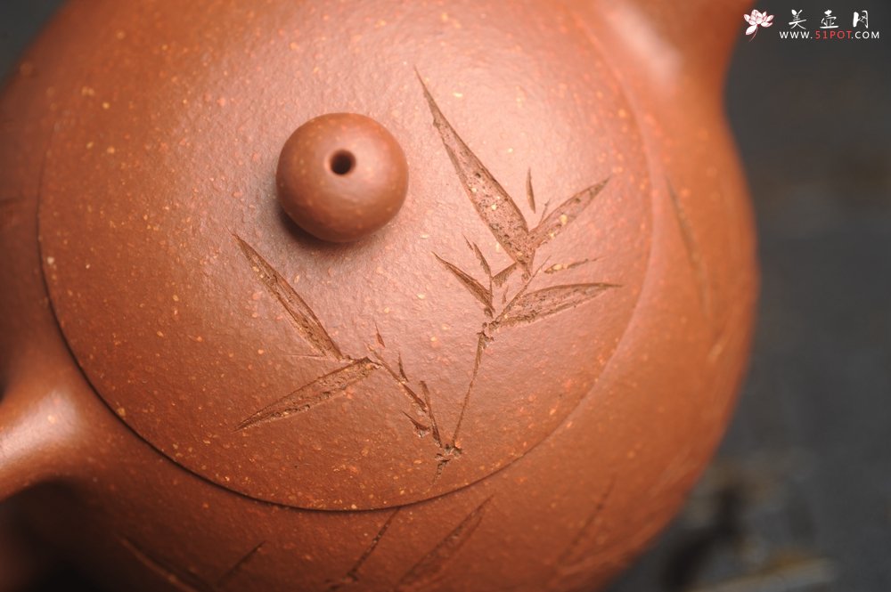 紫砂壶图片：油润降坡泥全手工小品西施壶 竹留清风 装饰居不可无竹 特文气 - 全手工紫砂壶网