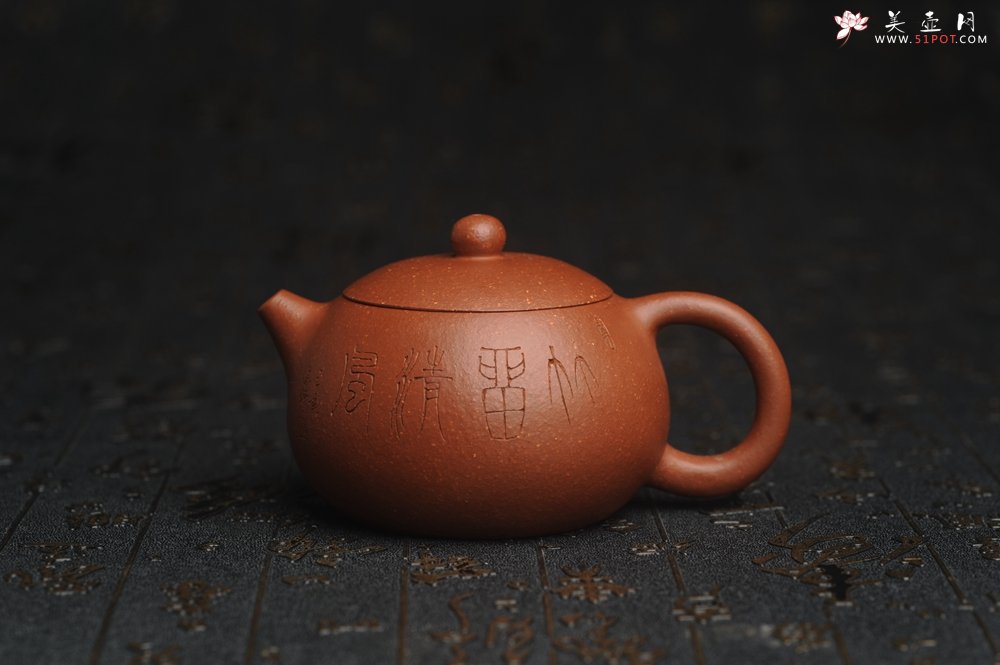 紫砂壶图片：油润降坡泥全手工小品西施壶 竹留清风 装饰居不可无竹 特文气 - 全手工紫砂壶网