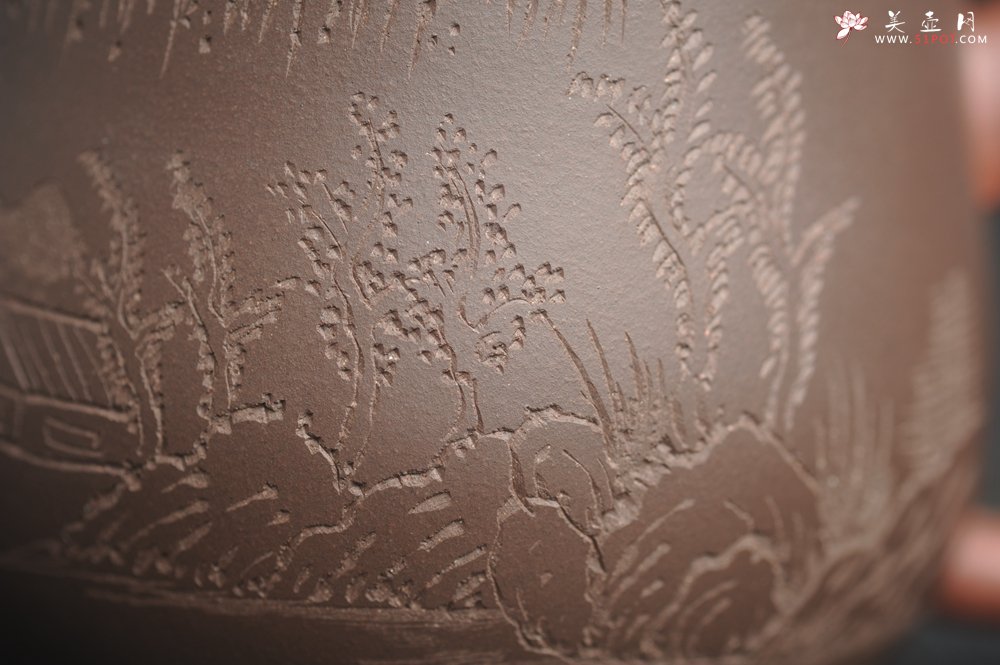 紫砂壶图片：年底纯福利特惠 优质紫泥 山水厚实盖杯 特文气 - 全手工紫砂壶网