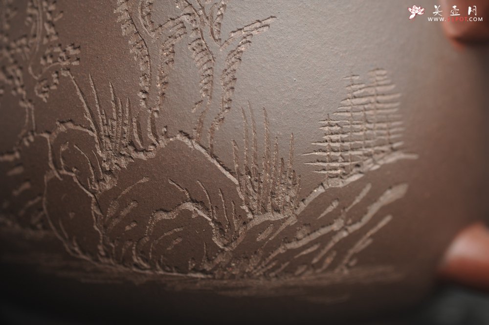 紫砂壶图片：年底纯福利特惠 优质紫泥 山水厚实盖杯 特文气 - 全手工紫砂壶网