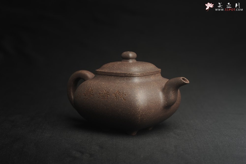 紫砂壶图片：实力派张海艳全手工特好老青灰段泥传炉壶 装饰人物 饮者寿 特文气 - 全手工紫砂壶网