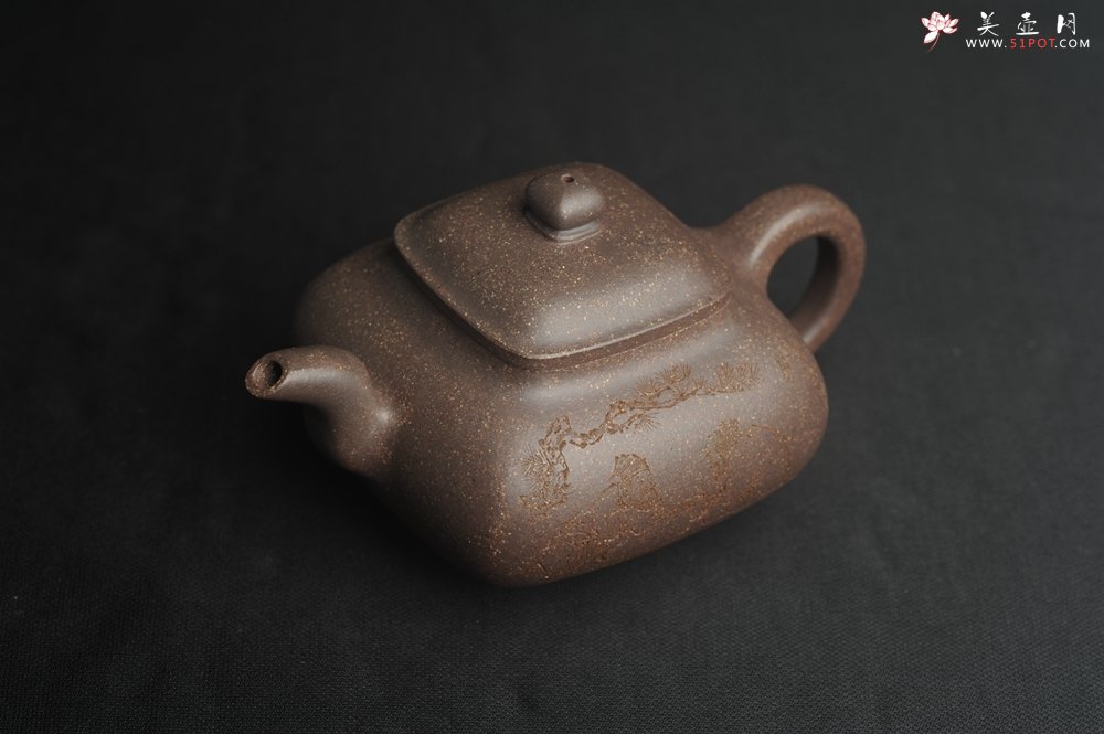 紫砂壶图片：实力派张海艳全手工特好老青灰段泥传炉壶 装饰人物 饮者寿 特文气 - 全手工紫砂壶网