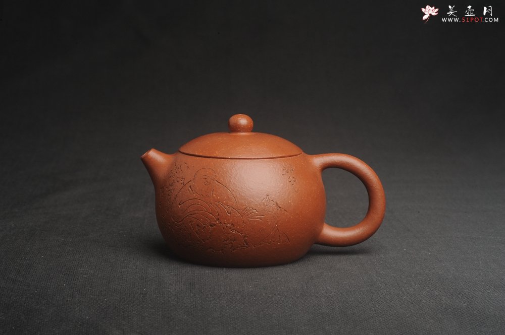 紫砂壶图片：油润降坡泥全手工小品西施壶 装饰静心图 心恬神宁 - 全手工紫砂壶网