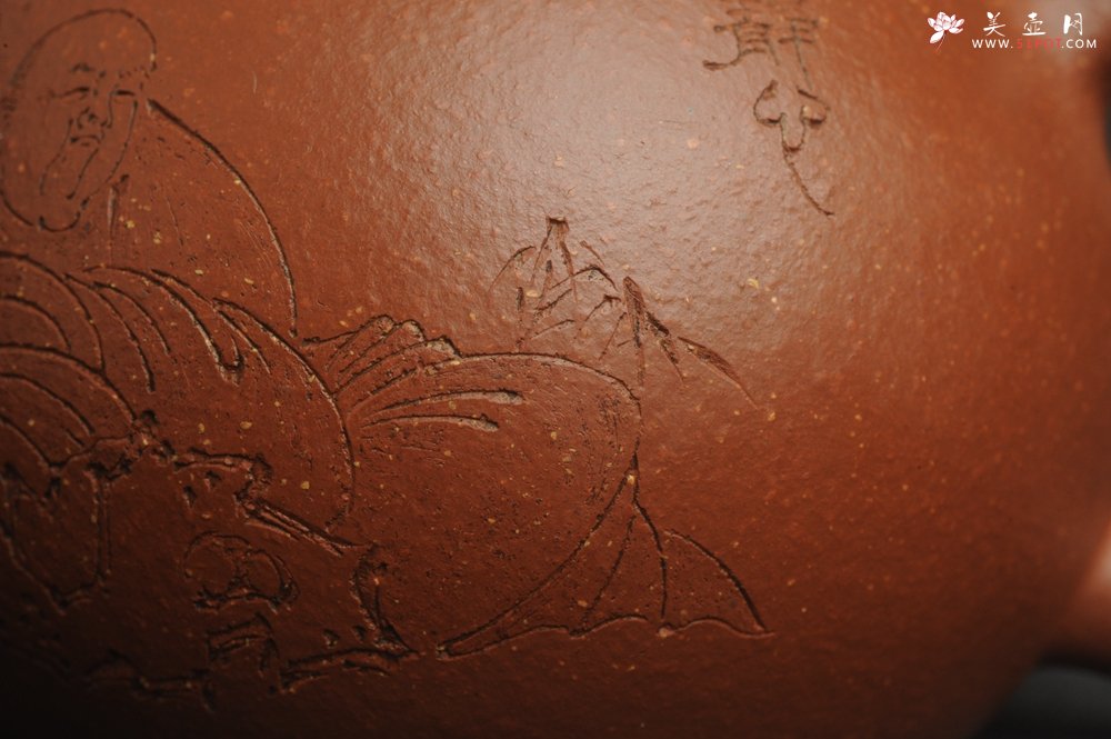 紫砂壶图片：油润降坡泥全手工小品西施壶 装饰静心图 心恬神宁 - 全手工紫砂壶网