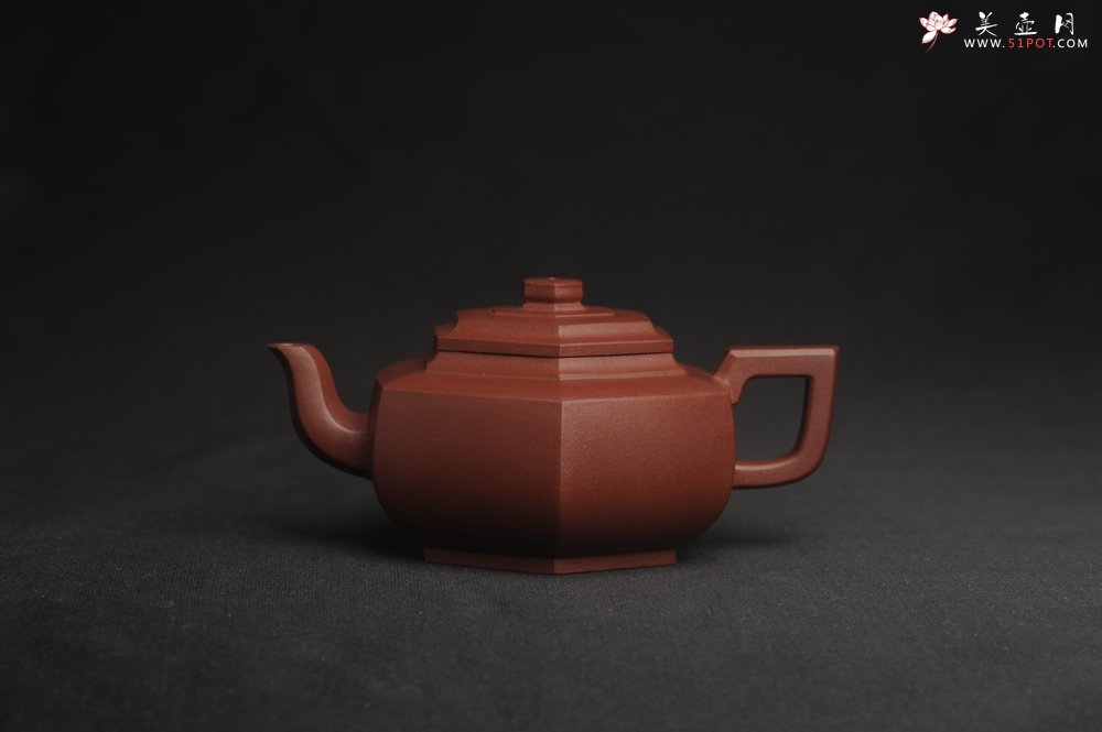 紫砂壶图片：美壶特惠 泥料超好 原矿紫红泥精致全手工六方雪华壶 - 全手工紫砂壶网