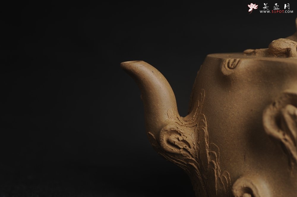 紫砂壶图片：潜力股唐老师 全手工精致老段松桩壶 肌理丰富生动 期待与您结缘 - 全手工紫砂壶网