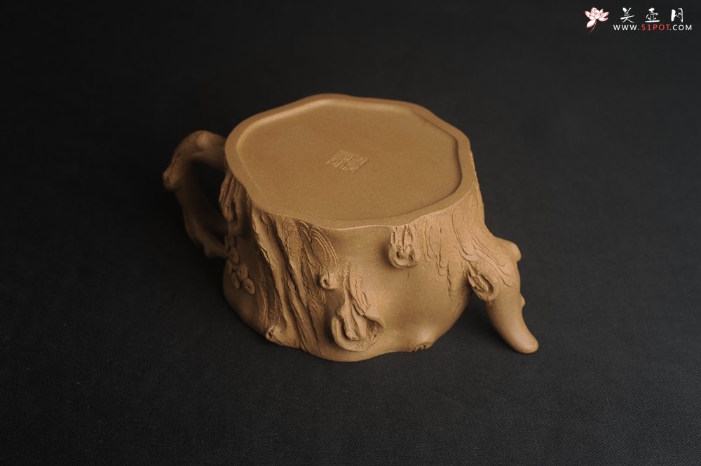 紫砂壶图片：潜力股唐老师 全手工精致老段松桩壶 肌理丰富生动 期待与您结缘 - 全手工紫砂壶网