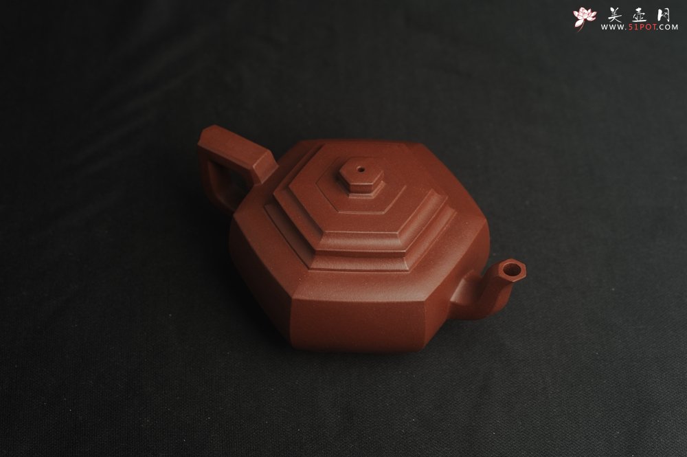 紫砂壶图片：美壶特惠 泥料超好 原矿紫红泥精致全手工六方雪华壶 - 全手工紫砂壶网