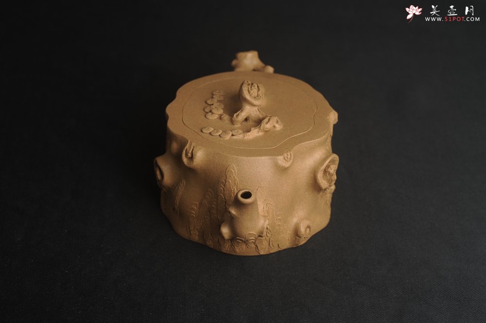 紫砂壶图片：潜力股唐老师 全手工精致老段松桩壶 肌理丰富生动 期待与您结缘 - 全手工紫砂壶网