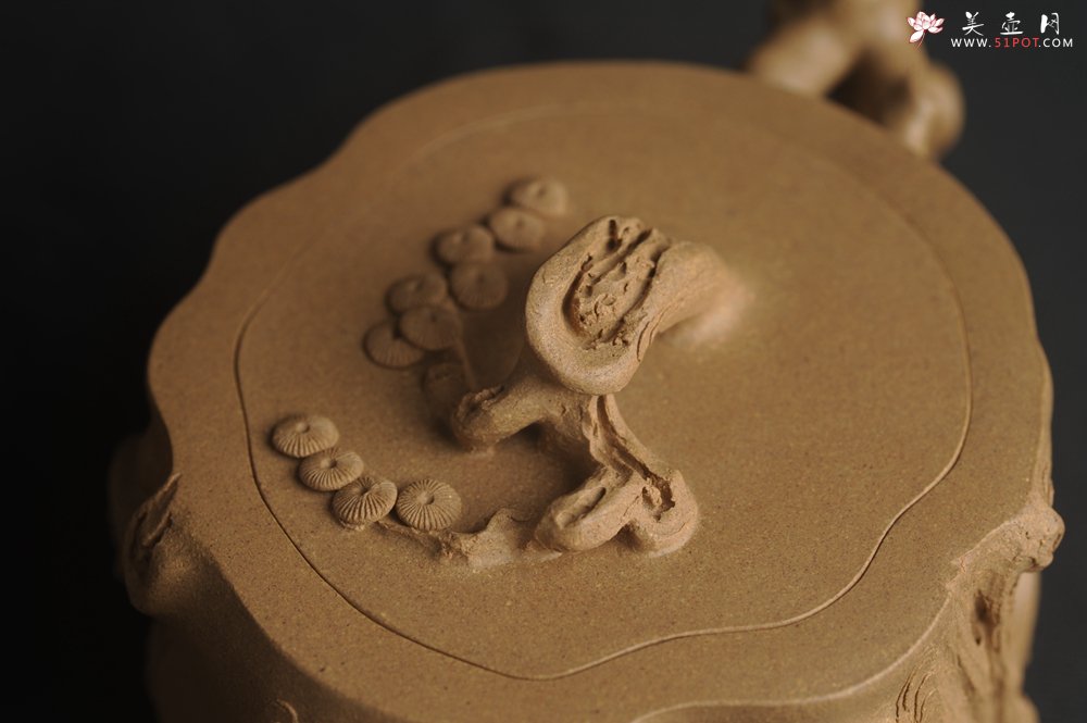 紫砂壶图片：潜力股唐老师 全手工精致老段松桩壶 肌理丰富生动 期待与您结缘 - 全手工紫砂壶网