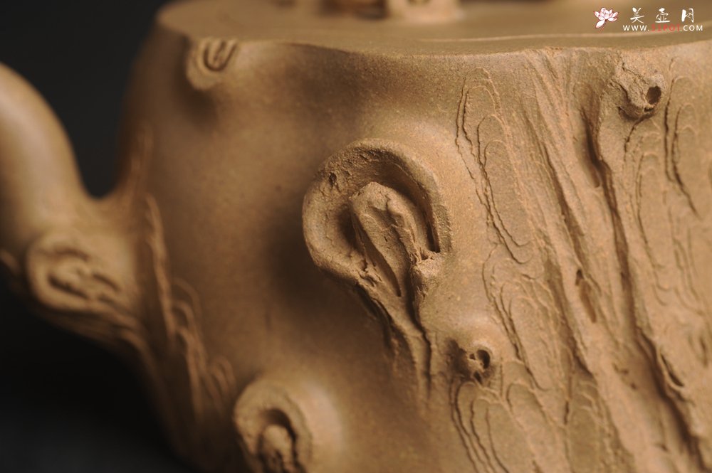 紫砂壶图片：潜力股唐老师 全手工精致老段松桩壶 肌理丰富生动 期待与您结缘 - 全手工紫砂壶网