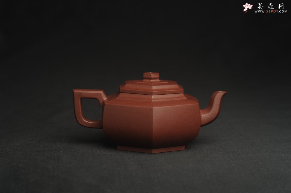 紫砂壶图片：美壶特惠 泥料超好 原矿紫红泥精致全手工六方雪华壶 - 全手工紫砂壶网