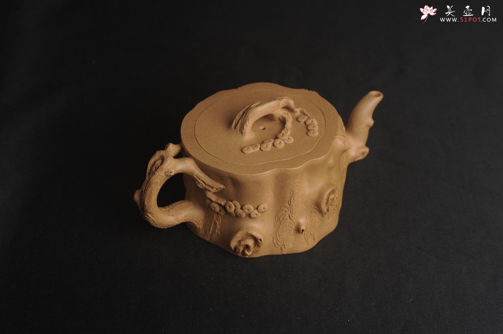 紫砂壶图片：潜力股唐老师 全手工精致老段松桩壶 肌理丰富生动 期待与您结缘 - 全手工紫砂壶网