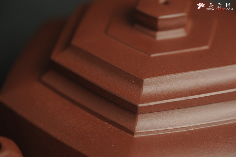 紫砂壶图片：美壶特惠 泥料超好 原矿紫红泥精致全手工六方雪华壶 - 全手工紫砂壶网