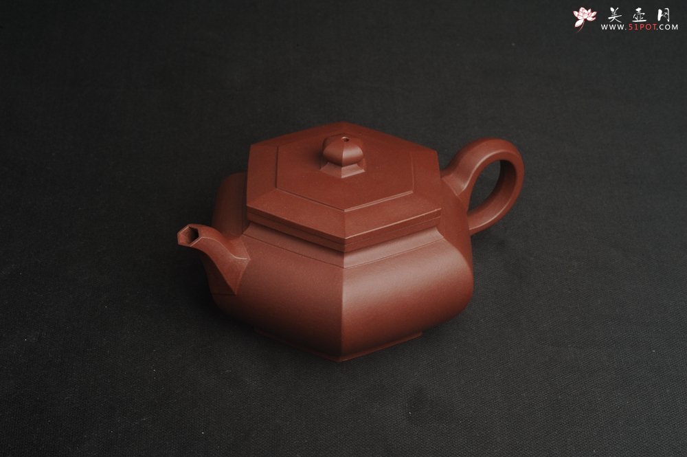 紫砂壶图片：美壶特惠 全手工优质紫红泥精致大彬六方 特文气 - 全手工紫砂壶网