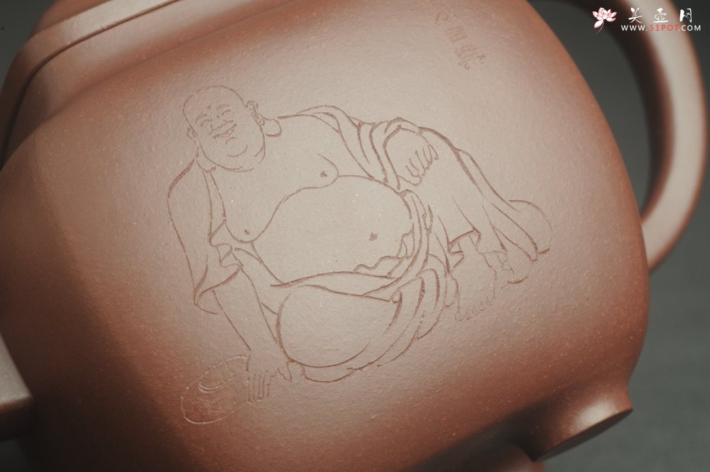 紫砂壶图片：实力派张海艳全手工油润底曹青重器鸣远四方 气势磅礴 用心之作 装饰人物特文气 - 全手工紫砂壶网