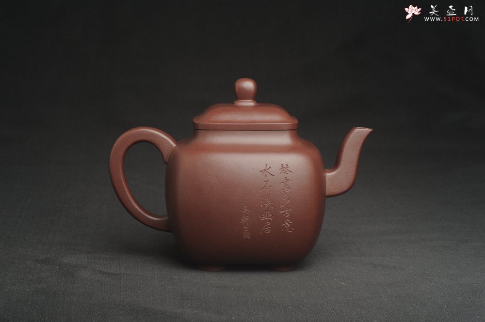 紫砂壶图片：实力派张海艳全手工油润底曹青重器鸣远四方 气势磅礴 用心之作 装饰人物特文气 - 全手工紫砂壶网