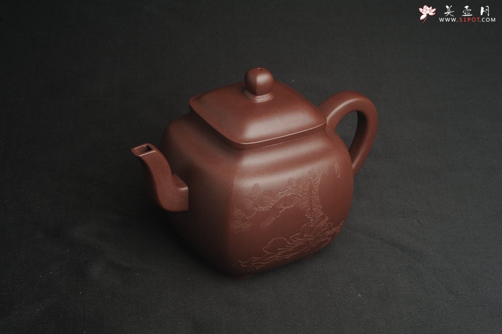 紫砂壶图片：实力派张海艳全手工油润底曹青重器鸣远四方 气势磅礴 用心之作 装饰人物特文气 - 全手工紫砂壶网