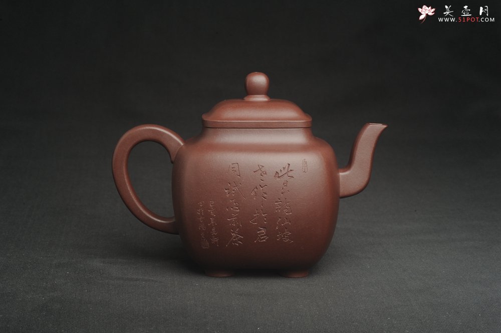 紫砂壶图片：实力派张海艳全手工油润底曹青重器鸣远四方 气势磅礴 用心之作 装饰人物特文气 - 全手工紫砂壶网