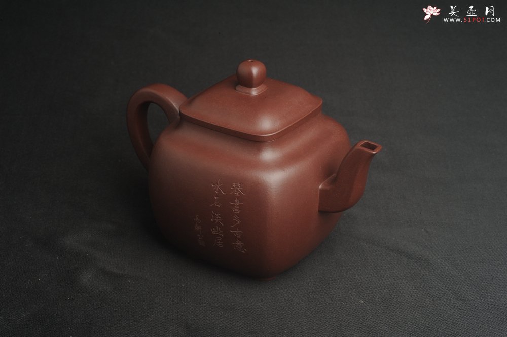 紫砂壶图片：实力派张海艳全手工油润底曹青重器鸣远四方 气势磅礴 用心之作 装饰人物特文气 - 全手工紫砂壶网