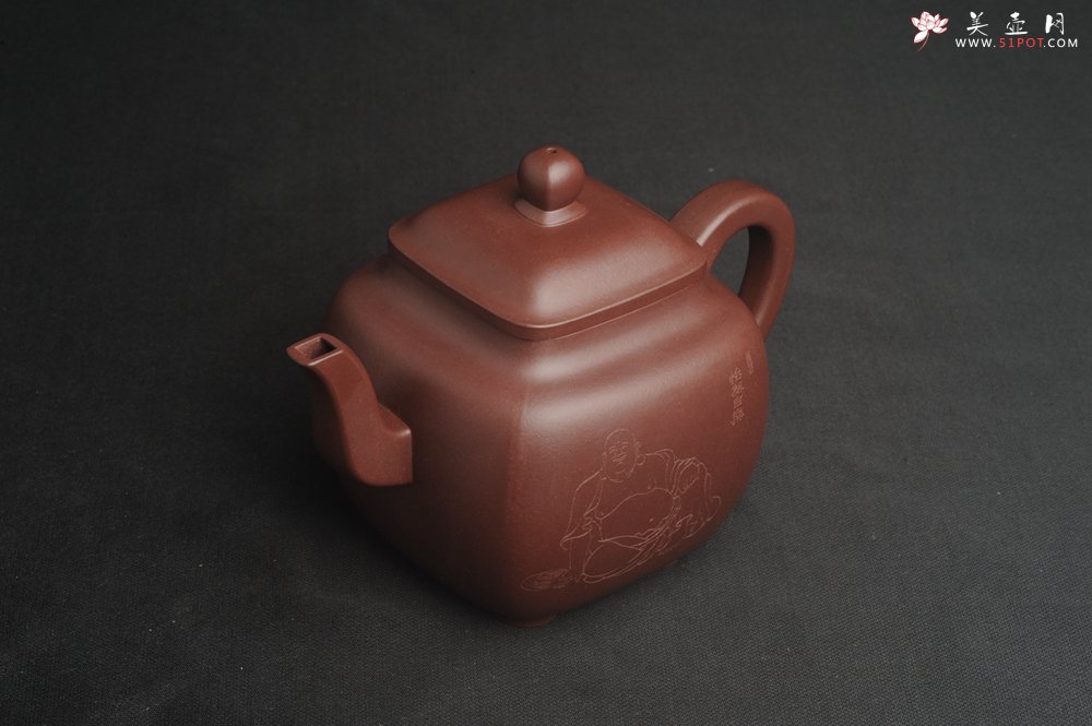 紫砂壶图片：实力派张海艳全手工油润底曹青重器鸣远四方 气势磅礴 用心之作 装饰人物特文气 - 全手工紫砂壶网