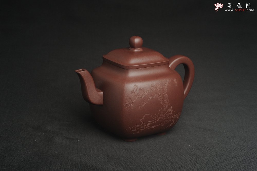 紫砂壶图片：实力派张海艳全手工油润底曹青重器鸣远四方 气势磅礴 用心之作 装饰人物特文气 - 全手工紫砂壶网