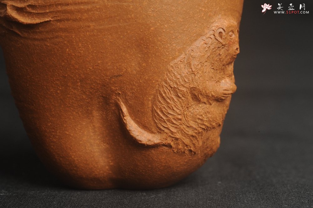 紫砂壶图片：潜力股赵老师 优质黄降坡泥 全手工金猴桃杯 主人杯 - 全手工紫砂壶网