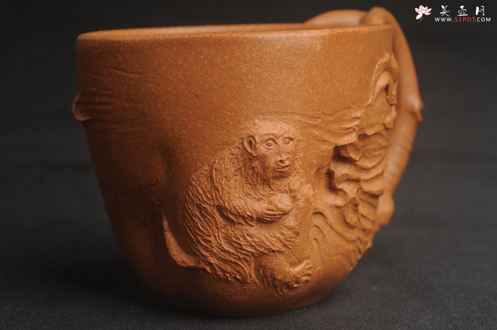 紫砂壶图片：潜力股赵老师 优质黄降坡泥 全手工金猴桃杯 主人杯 - 全手工紫砂壶网